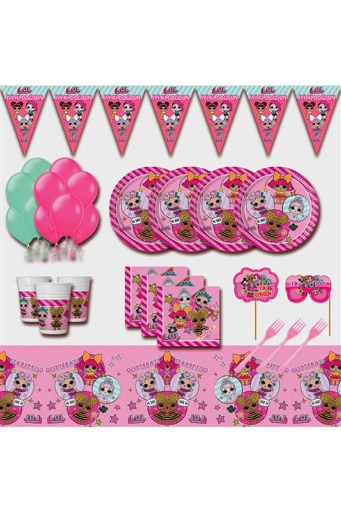partykids Lol Bebek 16 Kişilik Pembe Doğum Günü Parti Malzemeleri Seti