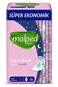 Molped : Ultra Kuruluk Süper Ekonomik Gece Hijyenik Ped 18'li