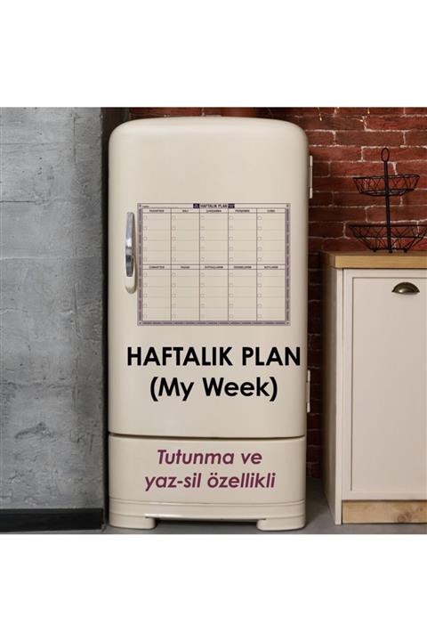 Techno phone Manyetik Yapıştırıcı Gerektirmeyen Haftalık Planlayıcı My Week 40x50cm