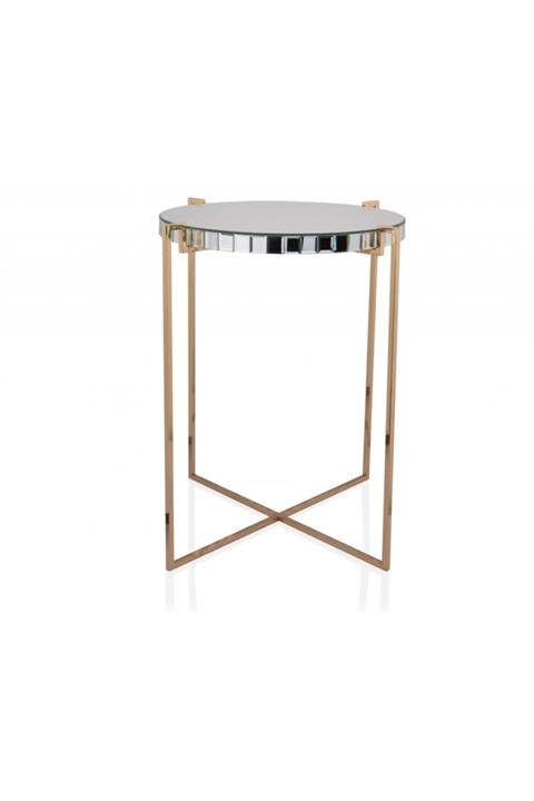 Porio Altın Aynalı Sehpa 50x50x60