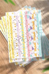 colortouch Uzun Şerit Sticker 30cm 13 Çeşit Toplam 26 Adet