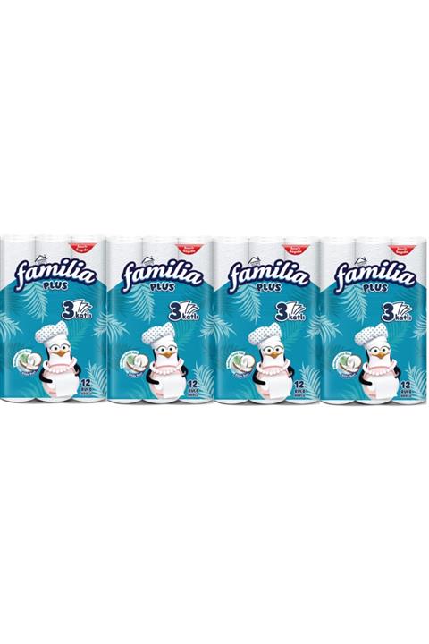 familia Plus Kağıt Havlu 3 Katlı Hindistan Cevizi Özlü 12'li Paket 4 Adet