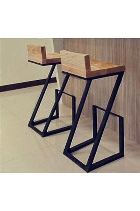 Abronya Bar Taburesi Ahşaplı Yemek Mutfak Masası Sandalyesi