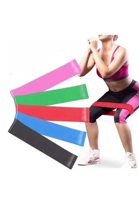 EvimShopping Aerobik Bant 5 Li Pilates Yoga Bandı