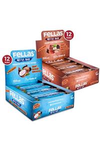 Fellas Meyve Bar 40 G Süper Ikili Kutu 24 Adet - Hind.cevizi &chia + Karışık Kuruyemişli X 12 Adet