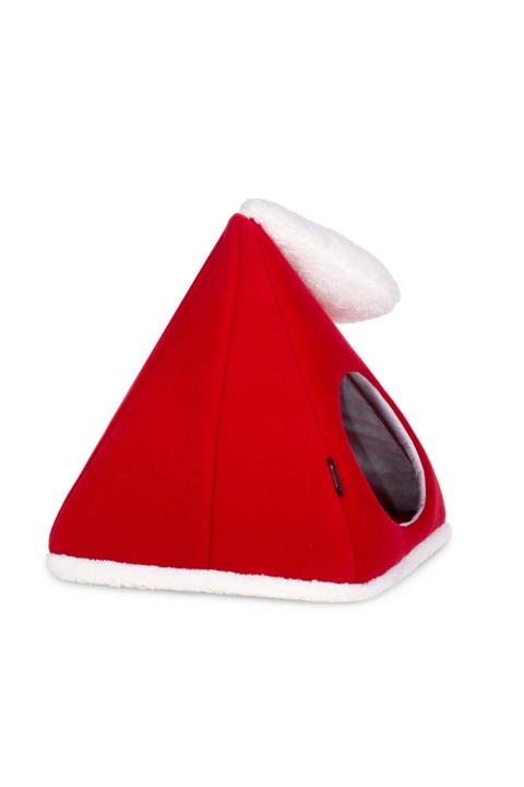 Nerotex Piramit Kedi Yatağı Yuvası Yılbaşı Temalı Yıkanabilir