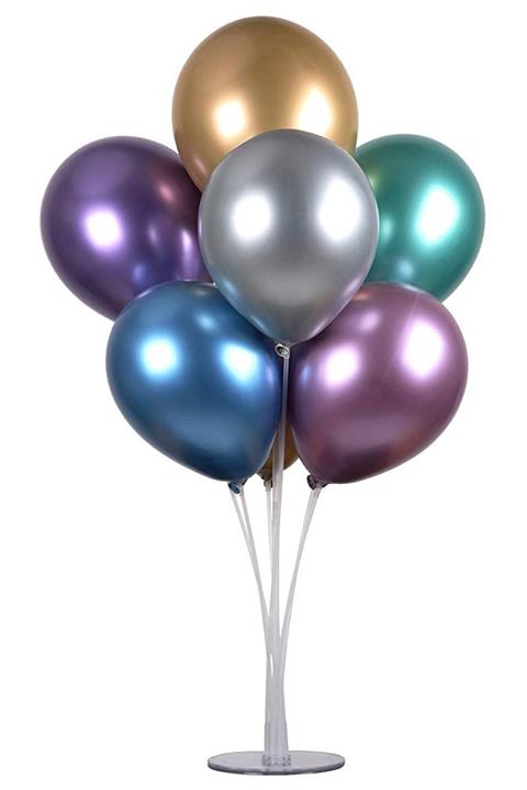 Partifabrik Standlı Karışık Renk Krom Balon Demeti