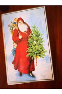 İHR Yılbaşı Tebrik Kartı Ve Zarfı, Santa With Tree 11,5 X 18 Cm