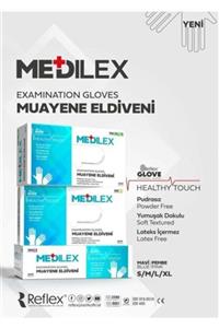 Reflex Medilex Pudrasız Muayene Eldiveni Mavi Renk Medium