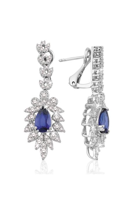 Emel Pırlanta 3.90 Ct. Pırlanta Safir Küpe