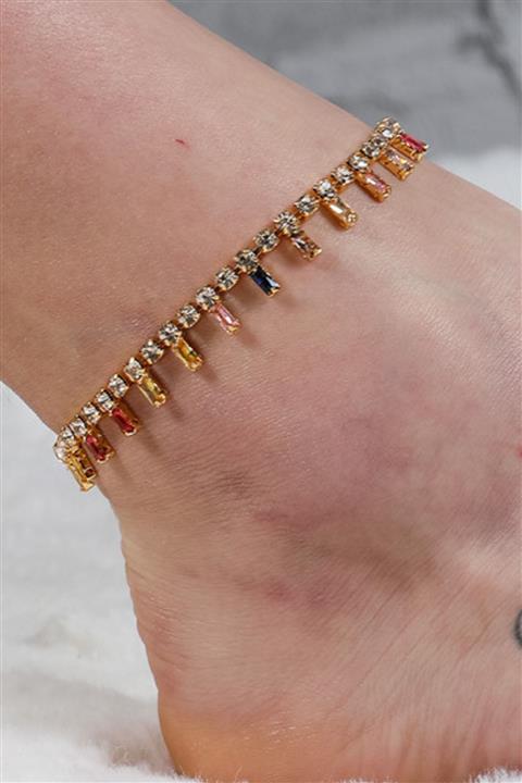 Gunbaz Aksesuar Kadın Renkli Zirkon Taşlı Halhal 005