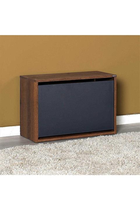 Adore Mobilya New Step Oturaklı Ayakkabılık - Oslo Ceviz-antrasit