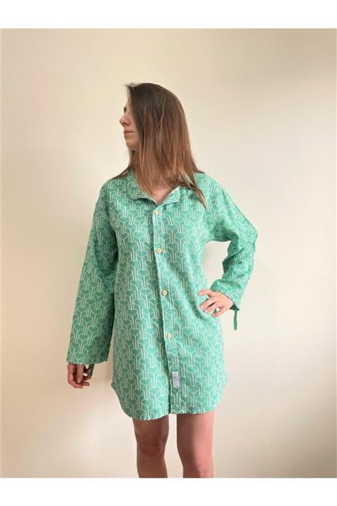 Mulia Kadın Geometrik Desen Peştemal Gömlek
