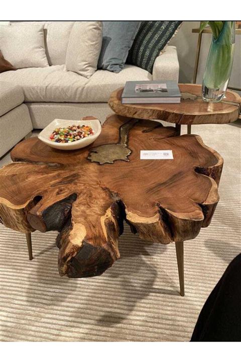 Latanwood Kütük Ceviz Orta Sehpa