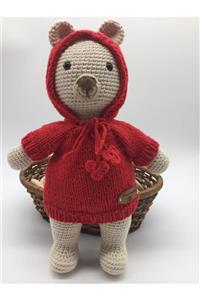 Egeli oyuncak Amigurumi Kırmızı Uyku Arkadaşı Ayıcık 30 cm