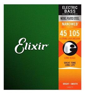 Elixir 14077 Nanoweb Medium 4 Telli Bas Gitar Teli (45-105)