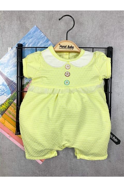 Murat Baby Kız Bebek Müslin Tulum Sarı