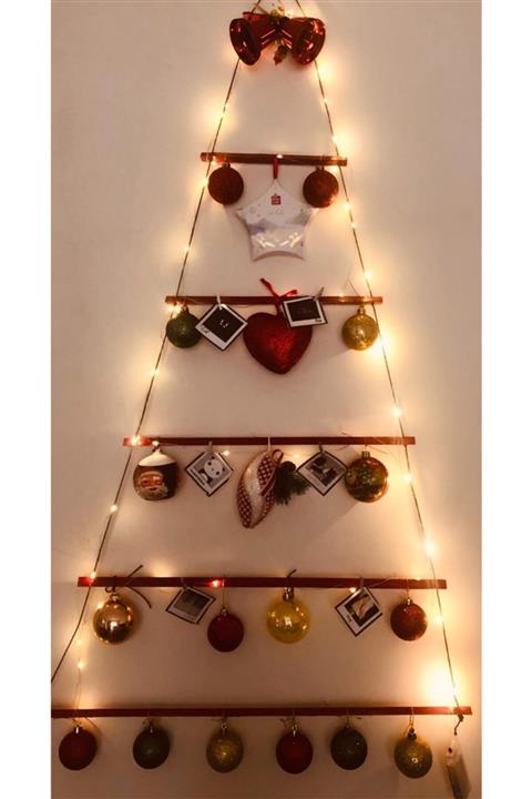 Sibelya Aksesuar Ahşap Yılbaşı Duvar Ağacı