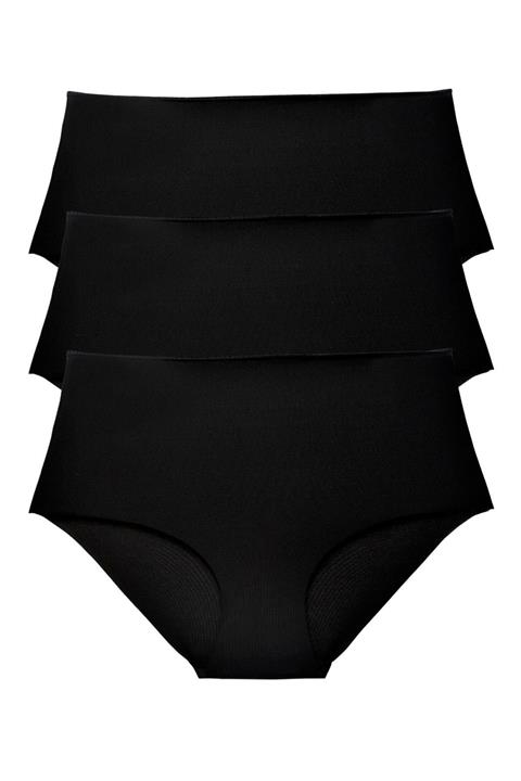Vanilya Secret Siyah Yüksek Bel Dikişsiz Lazer Kesim Slip 3 Lü