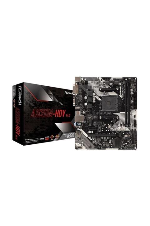 ASROCK A320m-hdv R4.0 Ddr4 Sata3 M2 Pcıe Nvme Hdmı Dvı Pcıe 16x V3.0 Am4 Matx