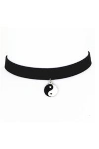 ema Yin Yang Siyah Kadife Kurdele Choker Kolye Tr32966911269