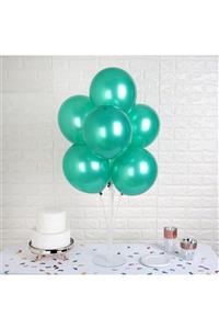 Bihızlı 105 Cm Ayaklı Balon Standı + 7 Adet Metalik Balon ( Yeşil Renk )