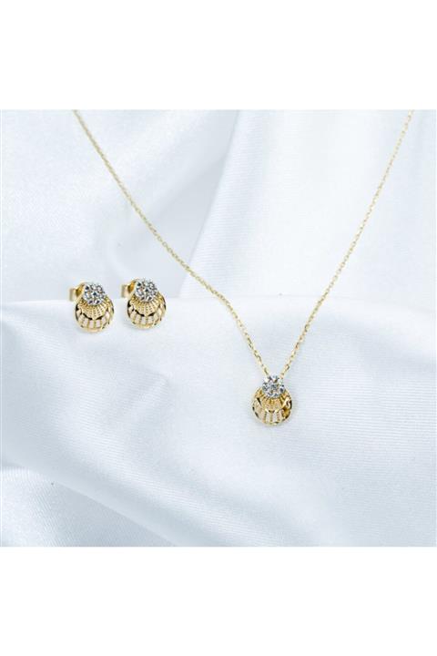 Label Deniz Kabuğu 14 Ayar 2'li Altın Set