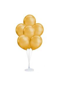 LAUREL DREAM Balon Standı Ve 10 Adet Sedefli Metalik Gold Balon Seti