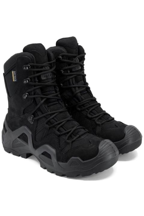 Vaneda Unisex Siyah Nubuk Dry-tex Deri Su Geçirmez Fermuarlı Askeri Bot Storm 992/scotch