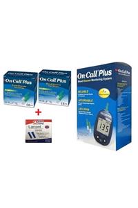 ON CALL PLUS Seker Ölçüm Cihazı +100 Strip/Çubuk + 100 Lanset ( Iğne )