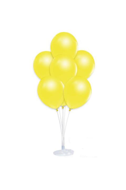 LAUREL DREAM Balon Standı ve  10 Adet Sedefli Metalik Sarı Balon Seti
