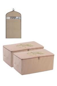 umbellatum Hurç - Elbise Kılıfı 3'lü Set - Organizer - Saklama Çantası 52x28x21 Cm