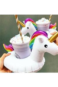 YİĞİT TİCARET Son Trend Unicorn Şişme Deniz Havuz Bardak Tutucu Float Bar 18 22 cm