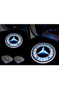 Sm Motors Mercedes-benz Araçlar Için Pilli Yapıştırmalı Kapı Altı Led Logo-markana Özel Sticker Hediye-