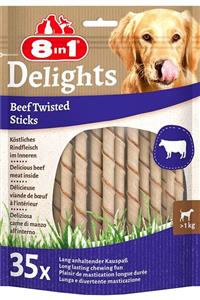 8in1 Delights Beef Twisted 35'li Sticks Burgu Köpek Ödülü Biftekli Yüksek Kaliteli