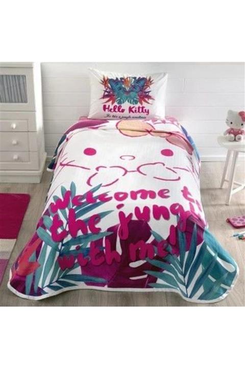 Taç Lisanslı Hello Kitty Jungle Tek Kişilik Pike Takımı