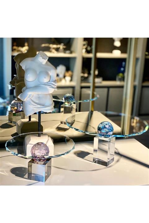 Meg'n More Kristal Sunumluk Mavi Top Küçük