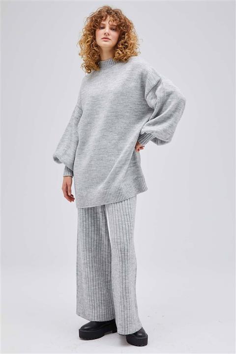 Hooopstore Fitilli Triko Pantolon - Gri