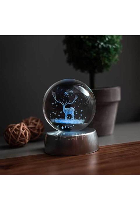 BYLAMP 3d Geyik Işıklı Kristal Topu