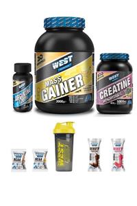 West Nutrition Mass Gainer 3000 Gr Çikolata Aromalı + Creatine  600 gr Böğürtlen + Arjinin ( Arginine ) 160 Kapsül