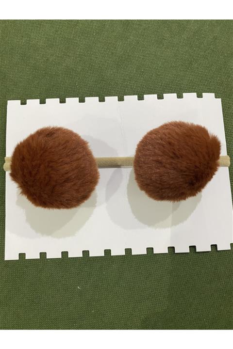 bhb desing Ponpon Bandana Koyu Kahve