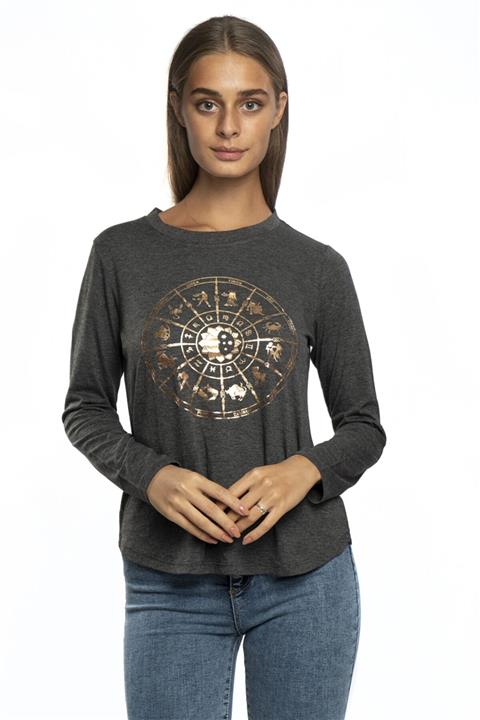 Miss Murem Baskılı Uzun Kol Bluz