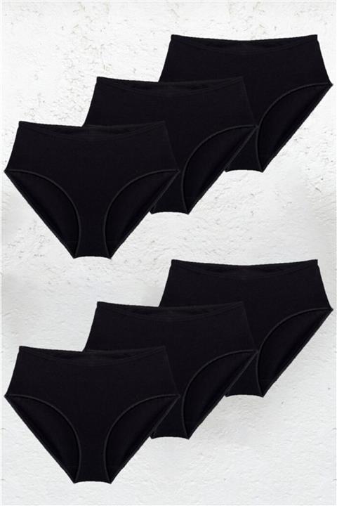 BSM 6' Lı Kadın Siyah Modal Pamuklu Yüksek Kalite Doğal Kilot Batokom Yüksel Bel Külot