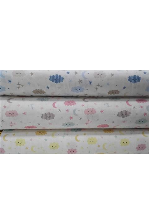 Bursa Kumaşçısı Mutlu Bulutlar Müslin Bezi Mutlu Bulutlar Mavi-kahve