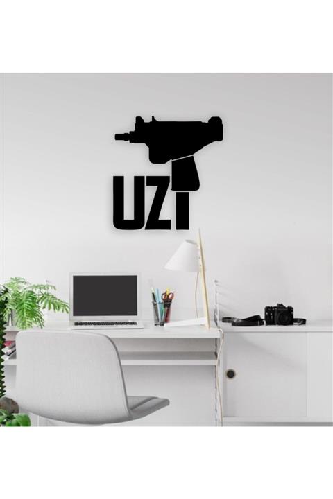 İkbal market 2d Uzi Ahşap Duvar Dekor Tablosu Duvar Süsü (35x35cm)