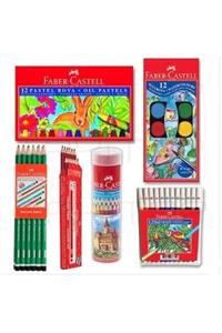 Faber Castell 6 Parça Set Okul Kırtasiye Kuru Sulu Boya Kalem B.s