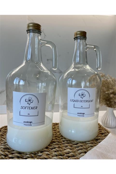zezedesing Galon Sıvı Deterjan Şişesi 3lt - Galon Yumuşatıcı Şişesi 3lt