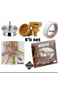 Kefo Nargile 6' Lı Paket Tel Közlük Folyo Sipsi Bezbant Lüle