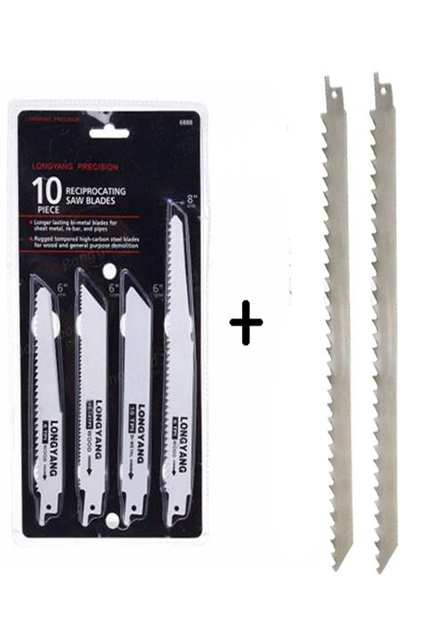 LONGYANG 12 Parça Tilki Kuyruğu Testere Bıçakları Demir Kemik Metal Kesme Paslanmaz Çelik Uzun Kısa