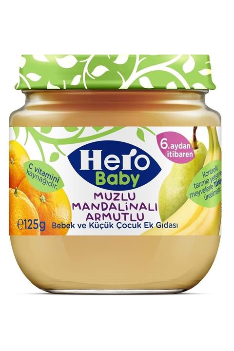 Hero Baby Kavanoz Maması 125gr Muz Mandalin Armut